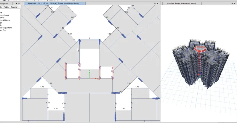 Slab loads assigned on the G+12 typical floor