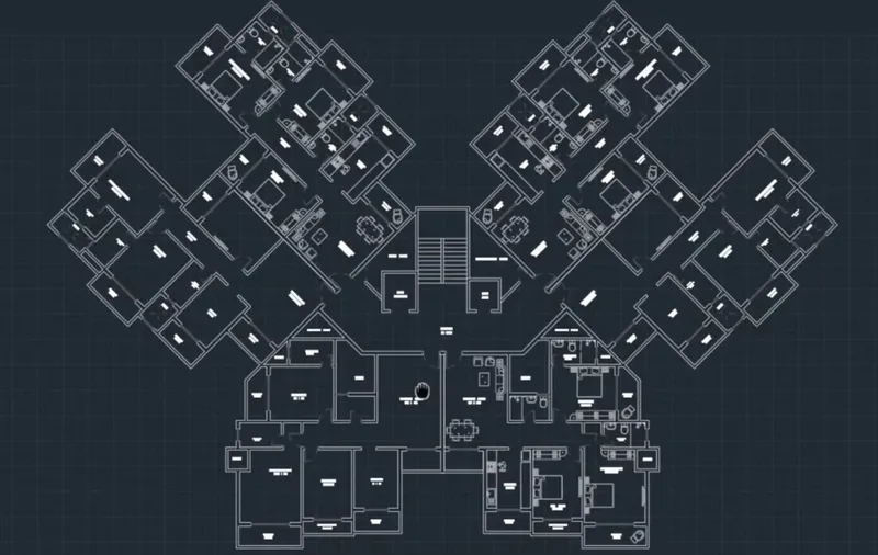 G+12 architectural plan used in the course (AutoCAD)