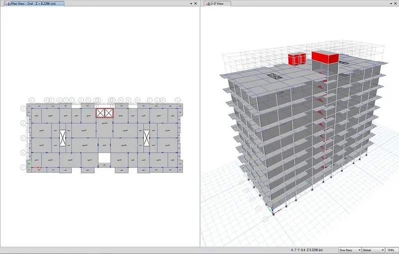 Multi-storey ETABS model — Deepak