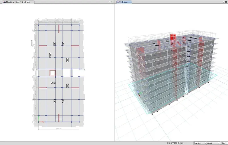 ETABS model with plan and 3-D view — Dharmesh